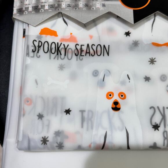 Halloween Ghost Dog Shower Curtains 72x72 Set of 2 Tricks for Treats New Spooky - Picture 4 of 9